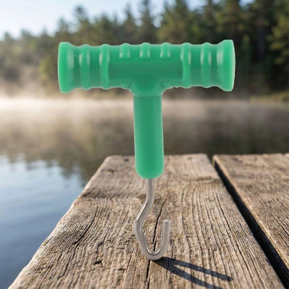 10 Pcs Stainless Steel Fishing Knot Puller T Shape Handle Rig Puller Knot Tools Outdoor Fishing