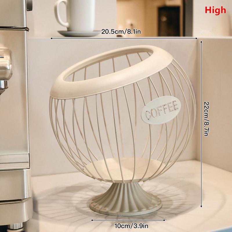 Iron Wire Coffee Pod Holder Large Capacity Basket for Kitchen Countertop Coffee Station Organization