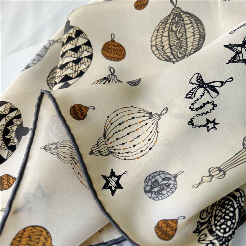 110*110 Cm Square Silk Scarf Women's Fashion Printed Small Neck Scarf Office Women's Hair Belt Folar Handkerchief Women's Handkerchief Shawl Scarf