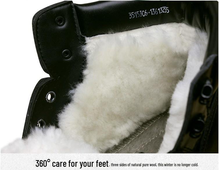 Мужские зимние ботинки Martin из коровьей шерсти: Туфли со стальным носком, противоскользящие, плюс бархат, утолщенный хлопковый материал