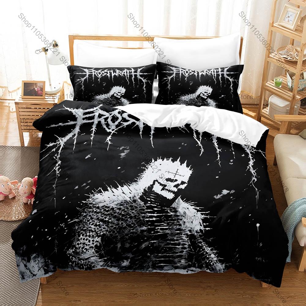 Dark Horror Art Graphic Lorna Shore Extreme Metal Bedding Set Duvet Cover With 2 Pillowcases Teen Metalhead Bedroom Decor