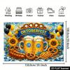 2D plane Munich Oktoberfest theme background fabric. In the center of the picture is the "OKTOBERFEST" artistic characters.
