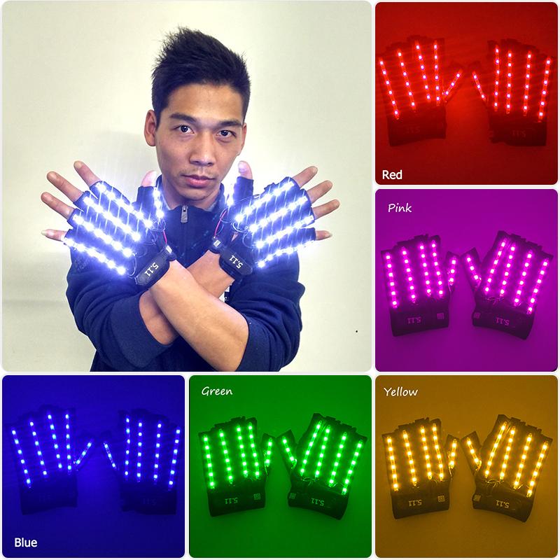 1set LED Stage Performance Supplies LED Glasses&LED Gloves New Year Luminous Glasses With Gloves Carnival Festival Props