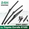For Toyota Corolla E120 2001-2007 2002 2003 2004 Wiper Front&Rear Wiper Blades Windshield Windscreen Window Brushes 22"+19"+14