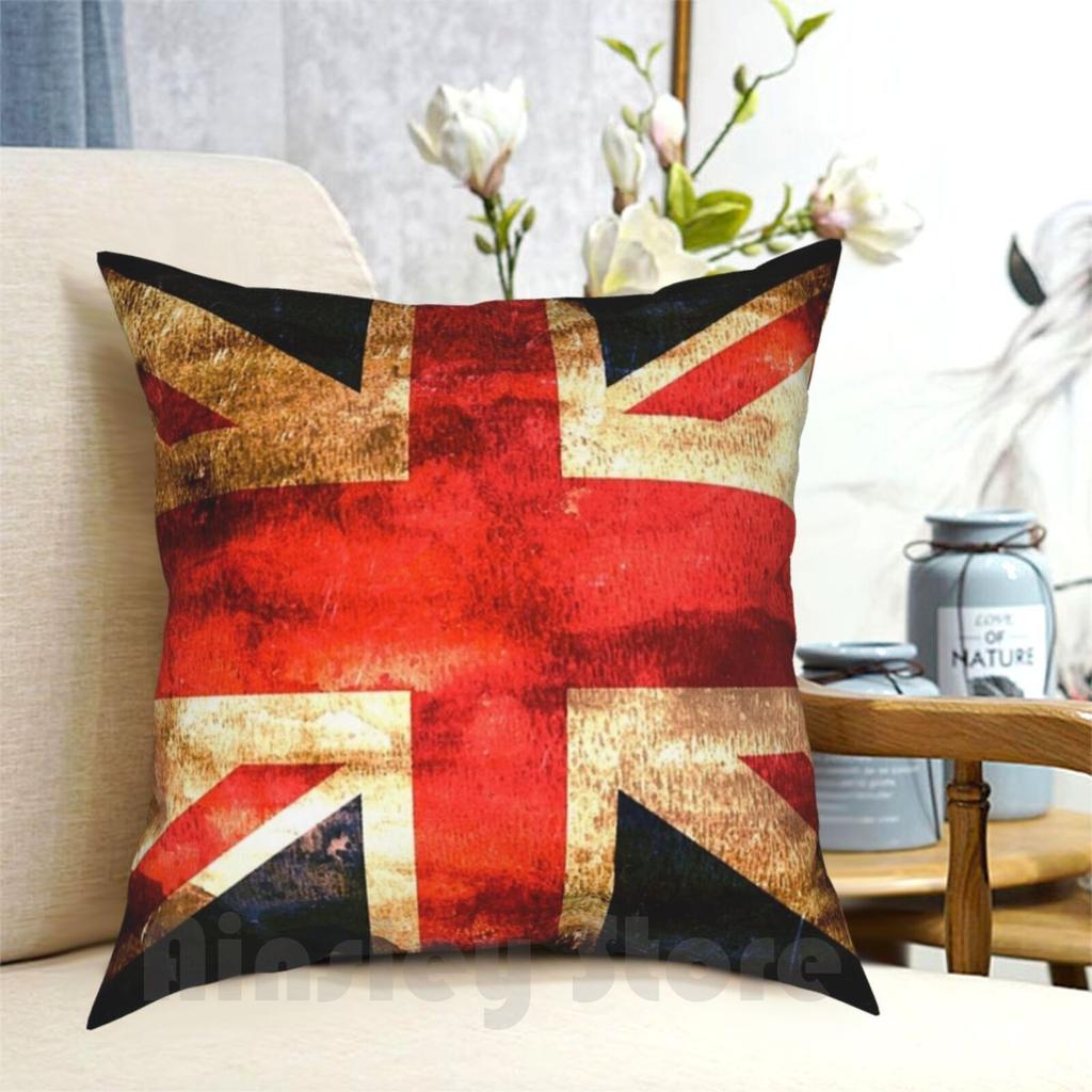 Чехол на подушку Флаг Union Jack в стиле гранж Напечатанный Домашний Мягкий Чехол для Подушки Сделай Сам Union Pommies Загородный Дом Маленький Англичанин Нация