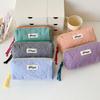 Large Capacity Plaid Cloth Pencil Case Korean Style Cloth Makeup Bag INS Style Student Stationery Storage Bag