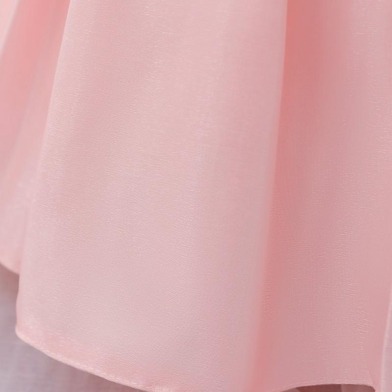 Girls Princess Dress Satin Bow Puff Sleeve Short Gown Kids 4-8 Years Old