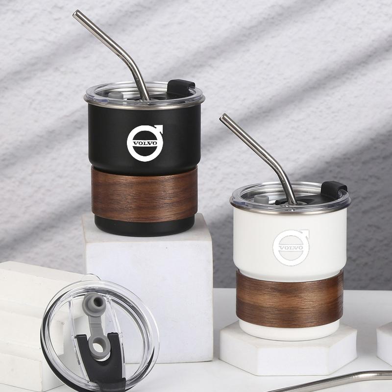 cujgl8 For Volvo XC60 XC40 XC90 S90 High end Stainless Steel Coffee Cup Beverage Office Portable High-temperature Resistant Water Cups