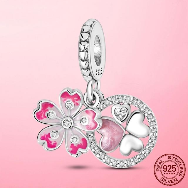 925 Sterling Silver O Pendant Love Heart Snake CZ Clip Charm Beads Fit Original Women Bracelet Bangle Silver 925 Jewelry