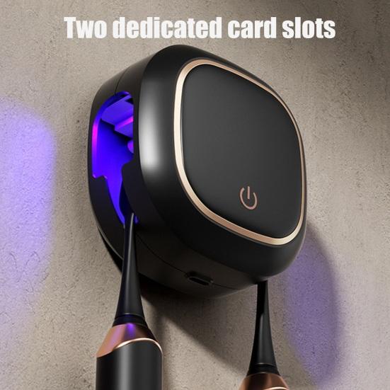 УФ-дезинфицирующее средство для зубных щеток, держатель для хранения, перезаряжаемый, простой в установке, настенный держатель для зубных щеток с УФ-лампой