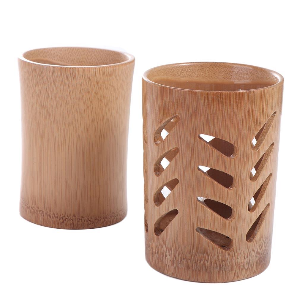 Toothpaste Wood Makeup With Drainage Toothbrush Cup Storage Cup For Home Bathroom Toothbrush Holder