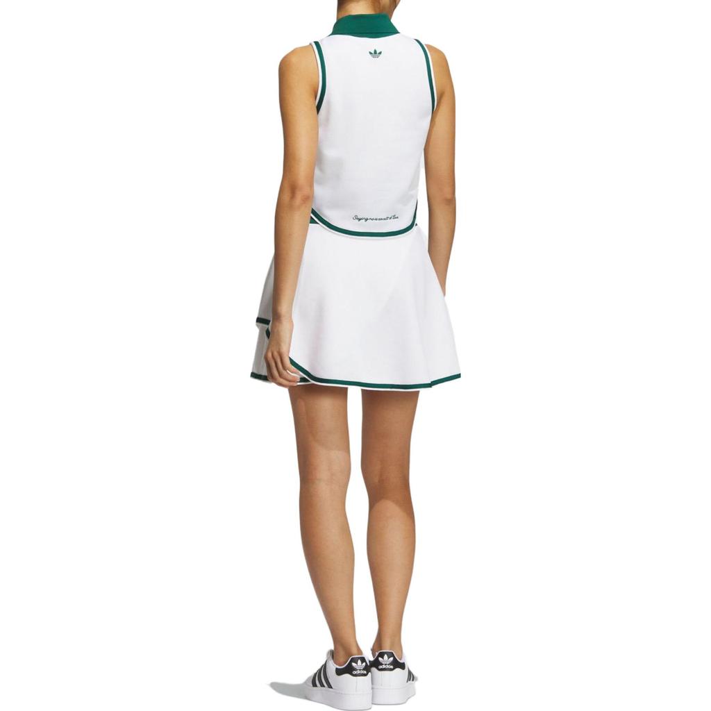 Adidas Originals X Notitle Collaboration FW23 Цветные блоки V-образный вырез без рукавов платье женские платья белые IN1095