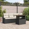 VidaXL 5-Piece Garden Sofa Set with Cushions Black Poly Rattan 3358504