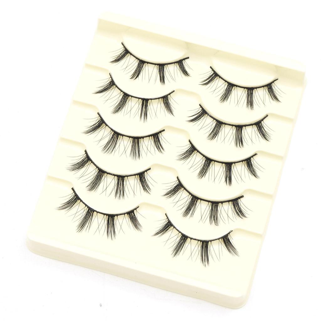 Dense Black False Eyelashes - Natural, Full Strip for Cosplay/Comic, Ideal for Beginners and Cross-Border Styles.