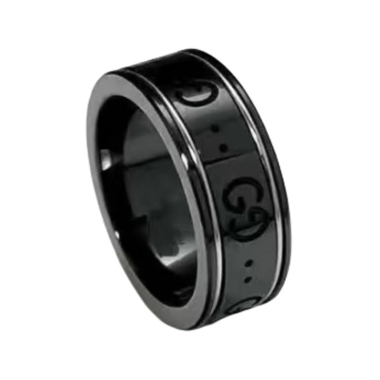 GUCCI 18K White Gold Rings Women's Black 225985-I19A1-8061