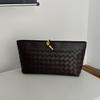 Real Leather Woven Hand-held Bag Large Capacity Baguette Dinner Bag