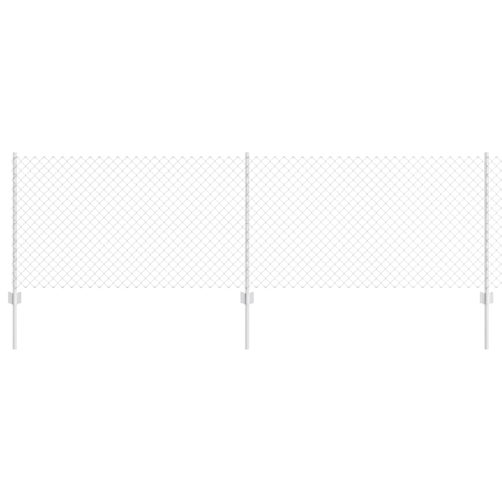 Chain Link Fence with Posts 10 x 0.8 m (W x H) Hot Dip Galvanized Steel