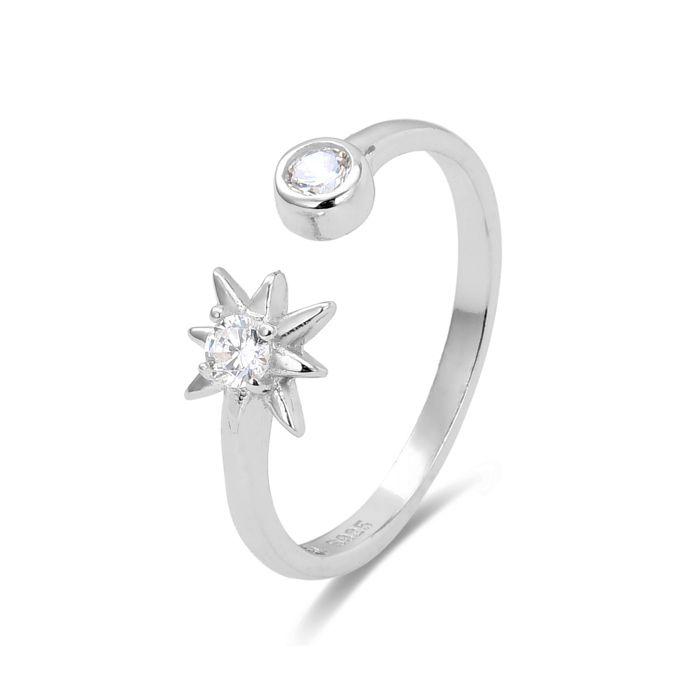 Bague - LUXENTER - Lialt - Argent 925 - Zircone Brillante - Finition Rhodiée