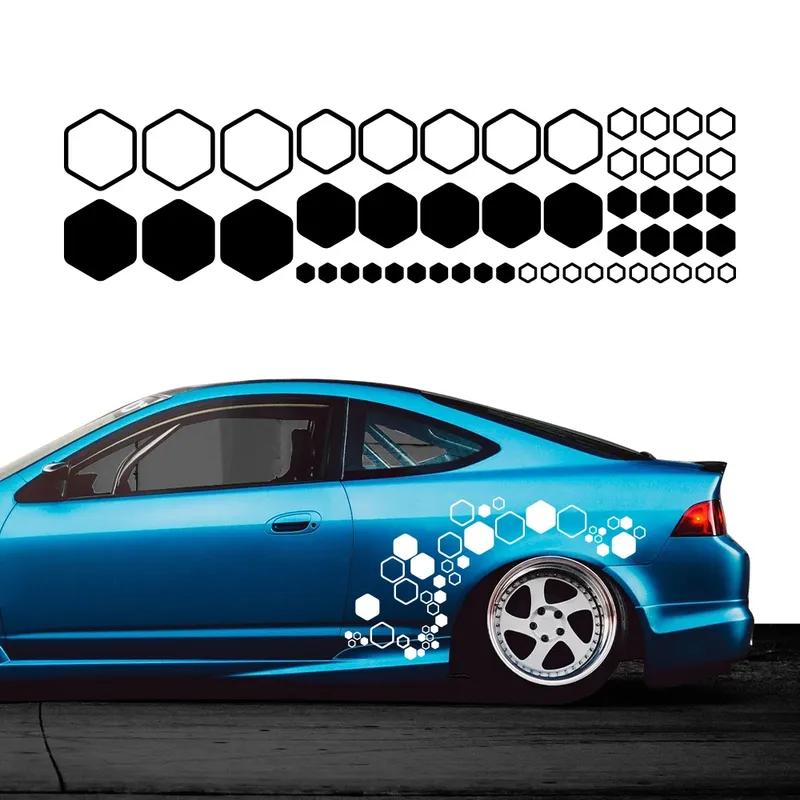 Автомобильные сотовые шестиугольные комбинированные наклейки многоугольные водостойкие виниловые декали decoration DIY боковая часть кузова авто стайлинг аксессуары