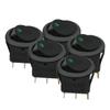 5 Pieces Car Pushbutton Switch 12V ON/OFF Luminescence Toggle Switches Round Rocker Dot Switch LED Light Waterproof