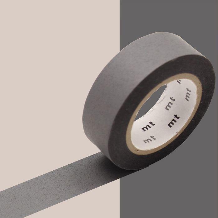 Pastel Unicolor Masking Tape - Matte Gray - 1.5 Cm X 7 M
