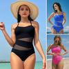 Женский монокини однотонный с сетчатыми вставками, облегающий, сексуальный цельный купальник, подчеркивающий фигуру, пляжная одежда для купания