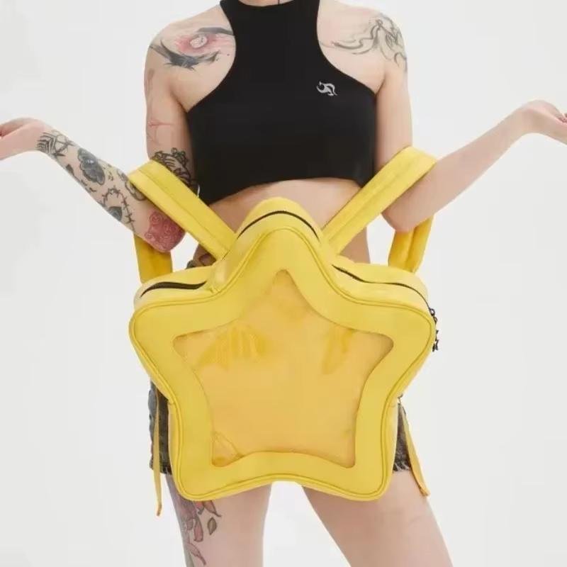 New Pentagram DIY Bag Sweet Cool Cute Spicy Girl Backpack Student Commuter Single Shoulder Backpack Cute Playful Star Bag