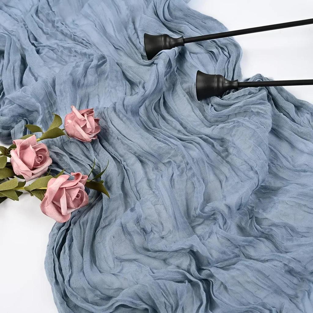 Скатерть-дорожка Bali Yarn Crepe для свадеб и мероприятий - Плиссированная марлевая полиэстеровая салфетка