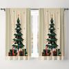 2pcs Luxurious Christmas Lights Print Curtains Set Semi-Sheer Polyester With Rod Pocket For Easy Hanging For Bedroom Living Room