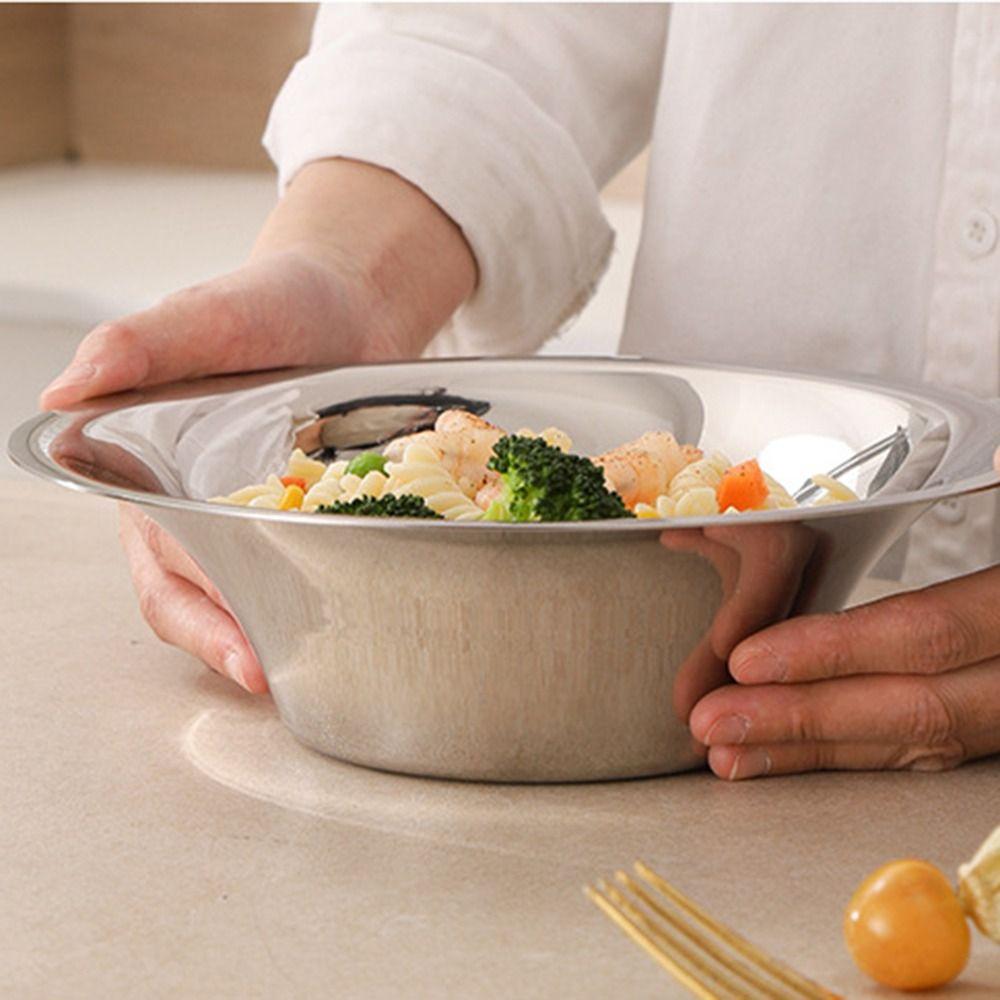 304 Stainless Steel Fruit Plate Rust-Proof Serving Dishes Premium Salad Bowl Snack Storage