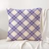 Simple purple plaid print Cushion Cover Natural Linen Organic Fabric DoubleSided Printing Sofa Home Decor Gift Pillow Cover