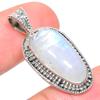 Natural Rainbow Moonstone Gemstone 925 Solid Sterling Silver Pendant 1.34" P0S29