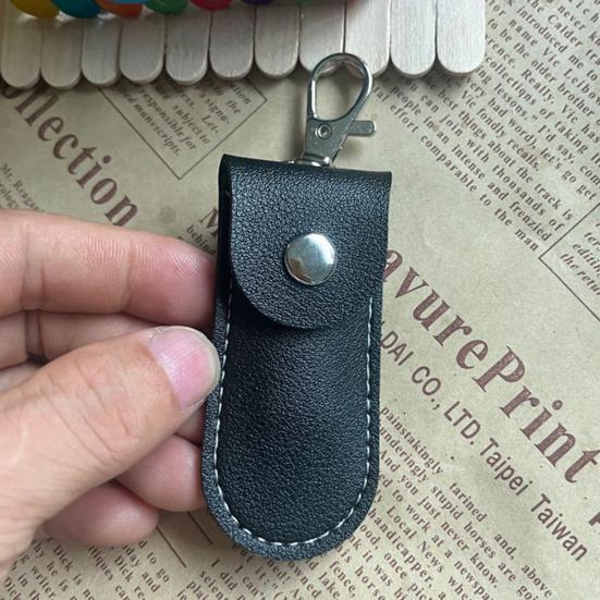 Защитный чехол для USB-накопителя тонкой работы с застежкой на кнопку-брелок, чехол для флэш-накопителя из искусственной кожи, защитный чехол для U-диска