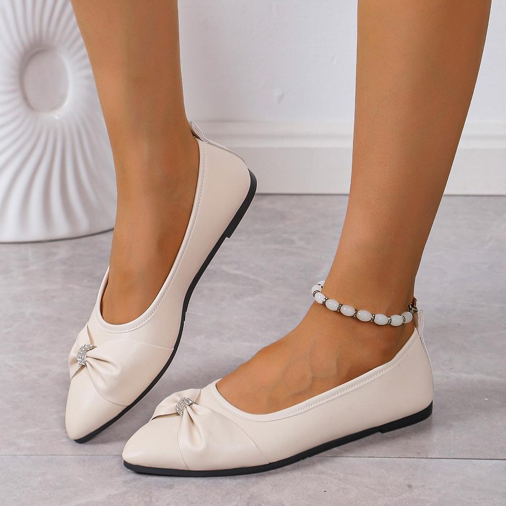 Women Casual Flats Shoes New Bow Elegant Walking Shoes Spring Designer Brand Retro Dress Soft Sole Shoes Zapatillas Mujer