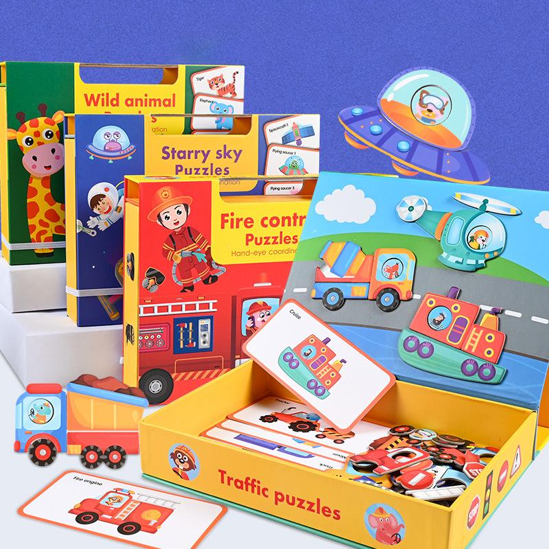 Wooden Children'S Early Education Educational, Magnetic Stickers, Music-Themed Puzzles, Exercise Hand-Eye Coordination, Parent-Child Interactive Toys
