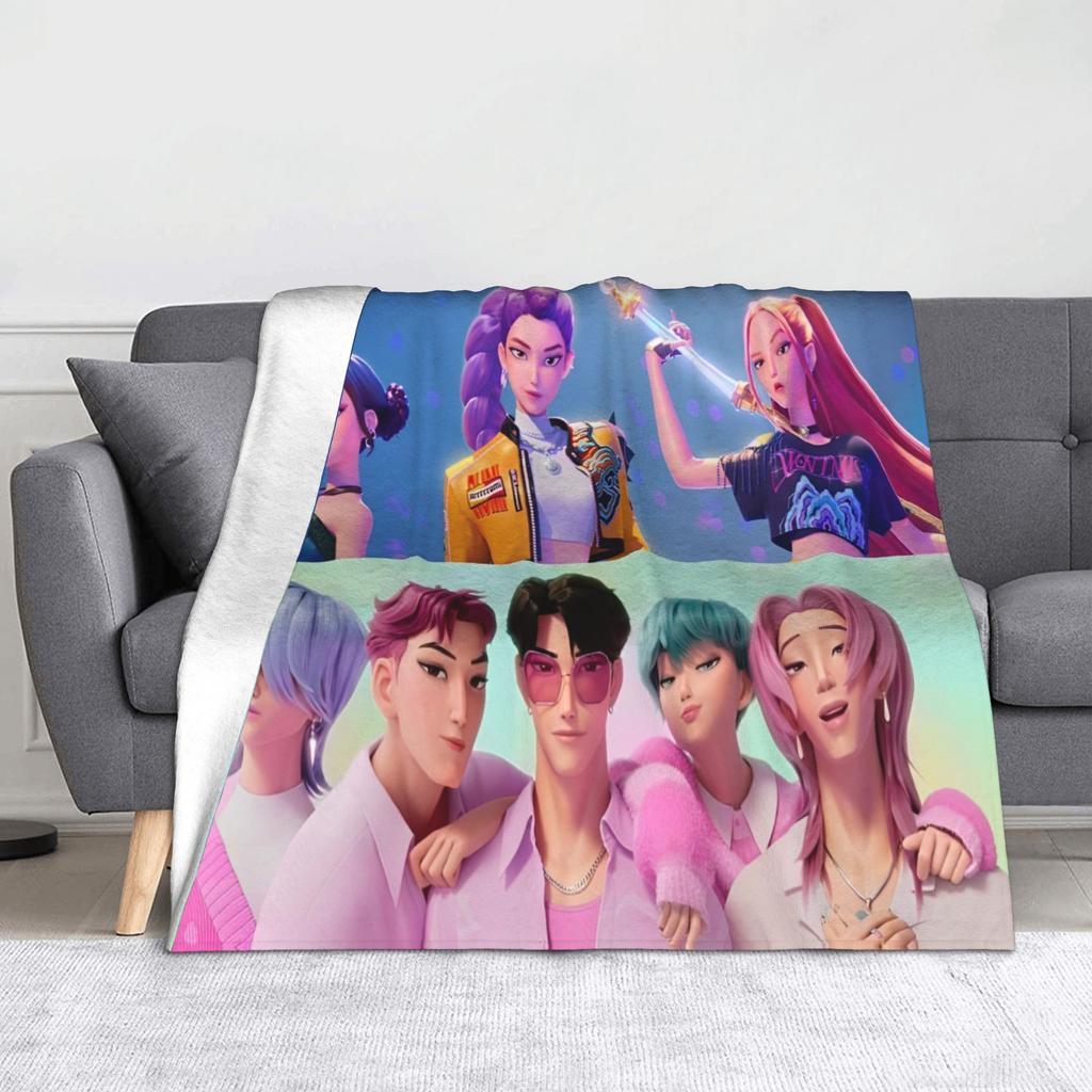 RUMI HUNTRX - HUNTRIX Kpop Охотники на демонов Флисовые одеяла Модные пледы для кровати, дивана, кушетки 125*100см Покрывало