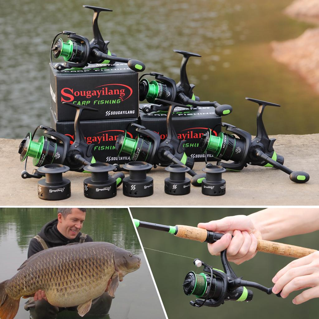 SOUGAYILANG Рыболовные катушки 5.2:Спиннинговое рыболовное колесо с 1 передаточным числом, рыболовные снасти для ловли карпа, рыбалка на открытом воздухе