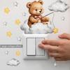 3 Cute Bear Star Switch Sticker For Kid Children Baby Room Bedroom Decoration Mural Home Decor Wallpaper Cartoon Bear Wall Decal
