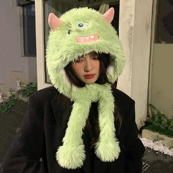 Забавная плюшевая шапка с мультяшным дизайном, супермягкая, ультра-толстая, приятная для кожи, ветрозащитная, очаровательная термоплюшевая шапка, головной убор