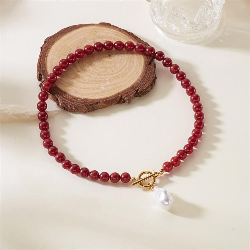 Нишевое высококачественное жемчужное ожерелье женское неправильные бусины жемчуг в форме капли воды OT-застежка цепочка на шею