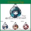 Stylish Alloy Necklace With Glass Charm Inspired By Demon Slayer Characters For Unisex Wear
