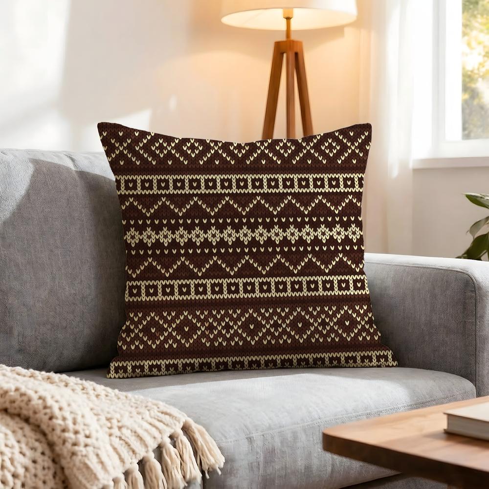 Pattern Fair Isle Pattern Cushion Cover 1Pcs Decorative Covers Soft Cushion Case For Sofa Couch Decor 40X40 45X45 Pillowcases
