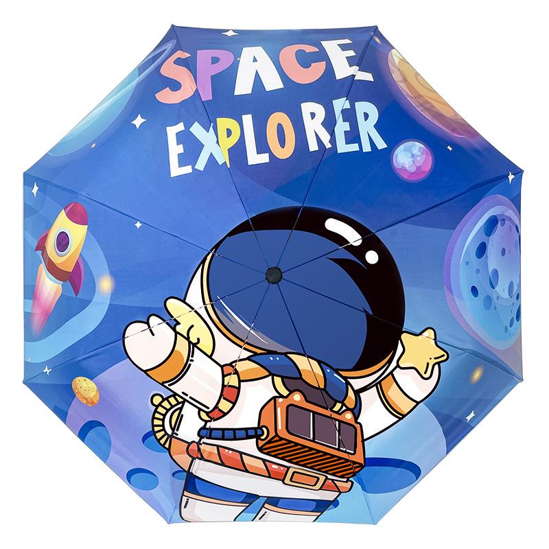 Children's Cartoon Fully Automatic Safety Umbrella: Rain or Shine, Reflective, Foldable, Anti-Rebound Design