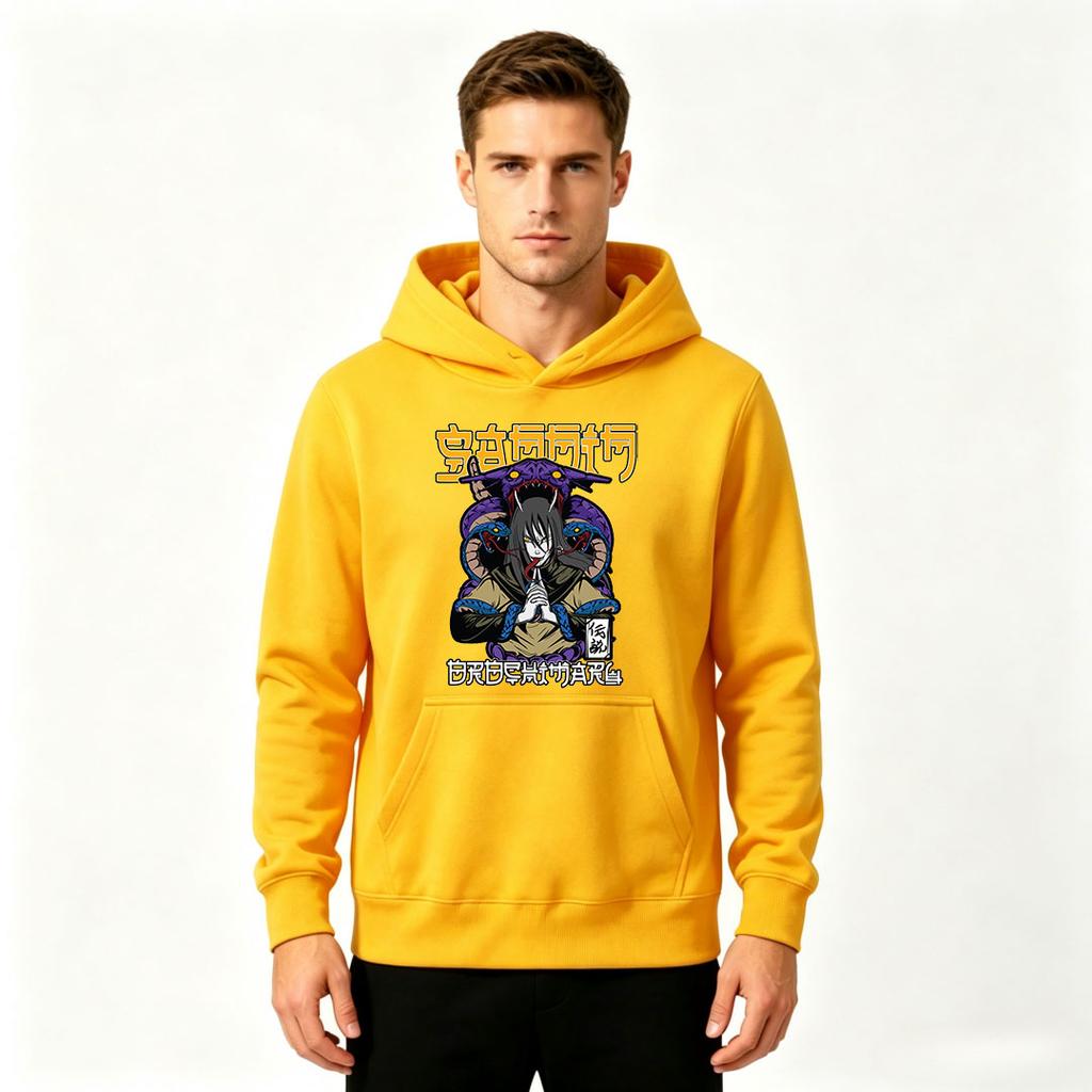 Men's Crewneck Sweatshirt Cool Anime Snake Character Print Casual Long Sleeve Pullover Hoodie for Daily Wear