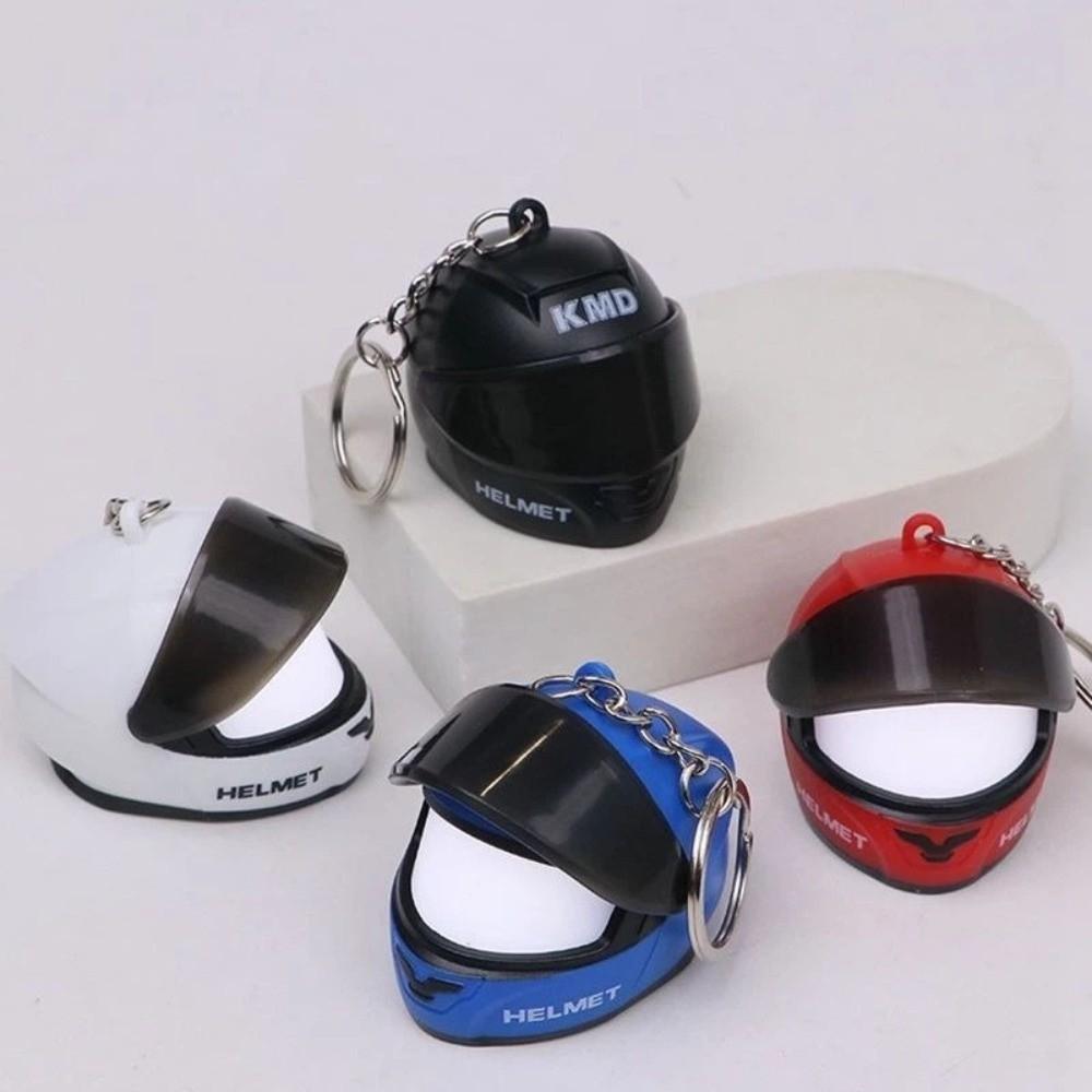 Light LED Luminous Motorcycle Helmet Keychain Creative Creative Bag Key Pendant Party Favor