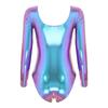 Женский длинный рукав гимнастический балетный купальник танцевальный облегающий костюм
