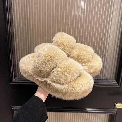 Домашние тапочки из пушистого меха толщиной 7 см, женские зимние новые нескользящие тапочки для дома, домашние тапочки из хлопка и шерсти, шлепанцы