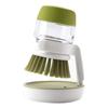 Soap Dispensing Palm Brush Stain Removal Dish Brush Stiff Bristles Design Comfortable Grip Compact Size Pot Scrubbing Brush