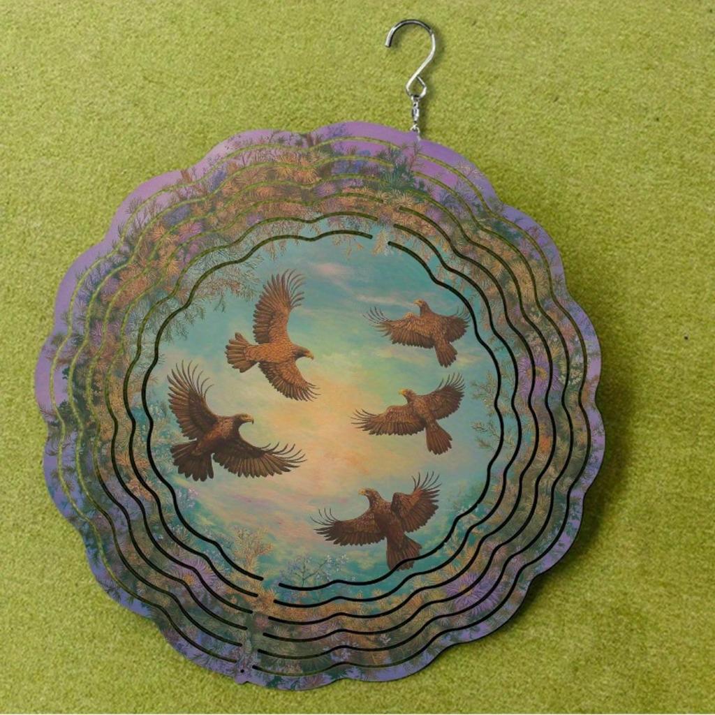 10 Inch Hanging Wind Chime for Outdoor Decor Dynamic Rotating Hook Design Perfect for Balcony Garden Spring Summer Gift Idea