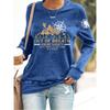 Ilstile Women's Hiking Out Of Breath Letter Print Sweatshirts Long Sleeve Casual Outdoor Round Neck Hoodies Black Blue Green